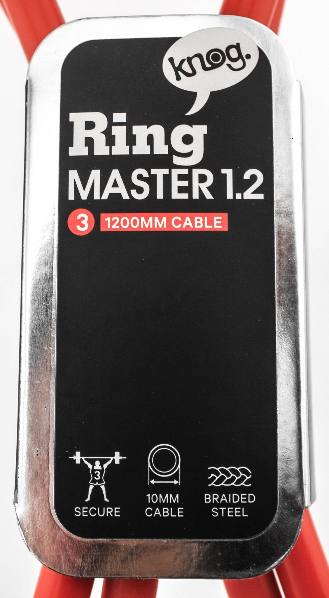 Knog Ring Master 1.2 Bike Cable 1200mm Silicone/Steel Red 10mm New - Random Bike Parts