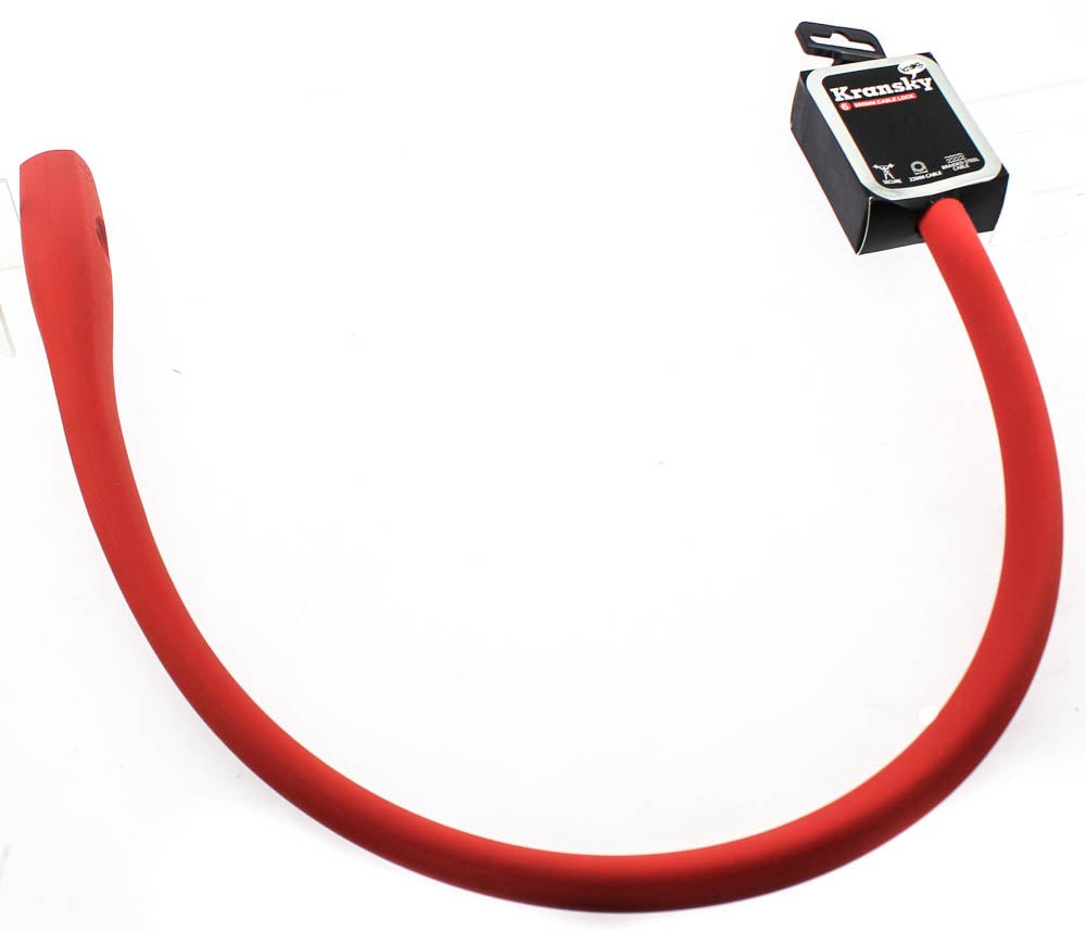 Knog Kransky 880mm Cable Bike Lock With Bracket Red Keyed Silicone Steel New - Random Bike Parts