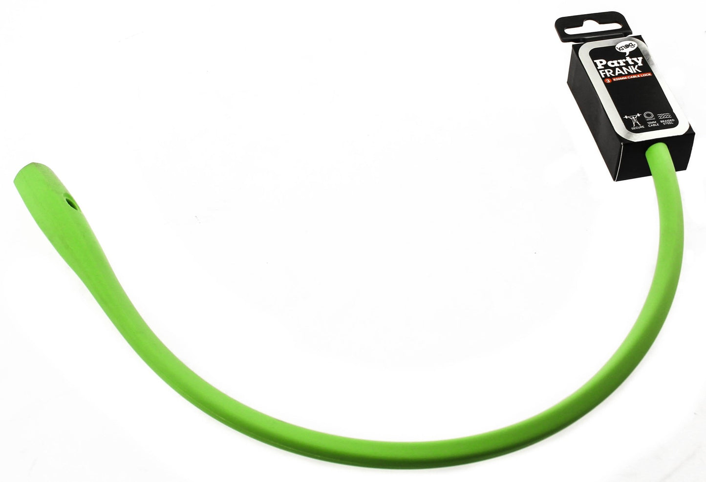 KNOG PARTY FRANK 620mm Cable Bike Lock With Bracket Lime Green Keyed Steel NEW - Random Bike Parts