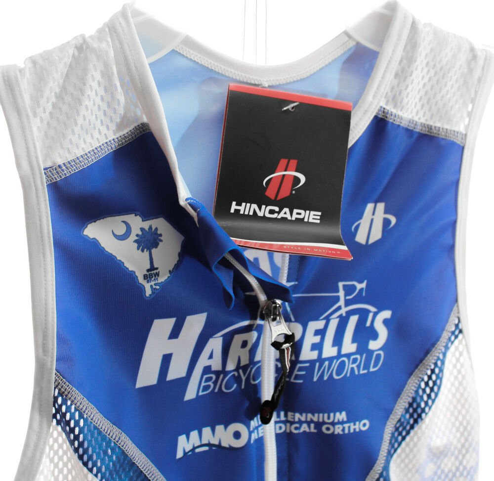 HINCAPIE FLUID Men's Triathlon Top XS Cycling Sleeveless Jersey Blue/White NEW - Random Bike Parts