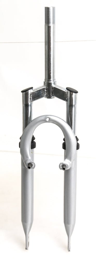 24" Mountain Bike Suspension Fork 1" Threaded Rim V-Brake Silver NEW - Random Bike Parts