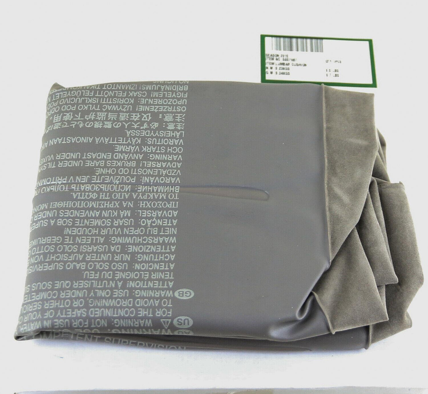 Inflatable Chair / Vehicle Back Lumbar Cushion Pillow Gray 17" x 13" x 3.5" NEW - Random Bike Parts