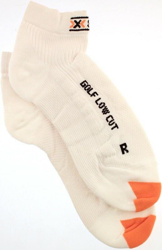 X-SOCKS GOLF Low Cut Women's MSRP $32 7.5 - 9 EU 39 - 40 Pair White Orange NEW