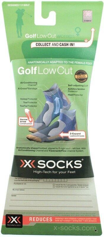 X-SOCKS GOLF Low Cut Women's MSRP $32 7.5 - 9 EU 39 - 40 Pair White Orange NEW