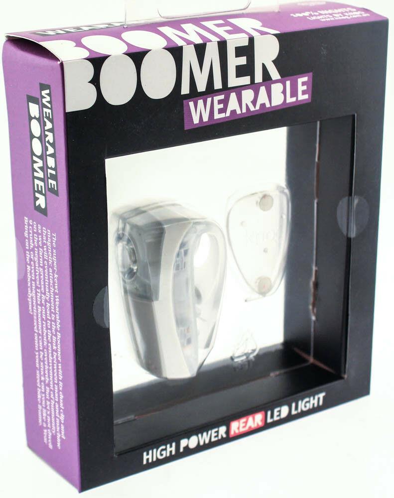 KNOG BOOMER Wearable Bike Rear White W/ RED LED Light 7 Lumens 4 Mode 600m NEW - Random Bike Parts