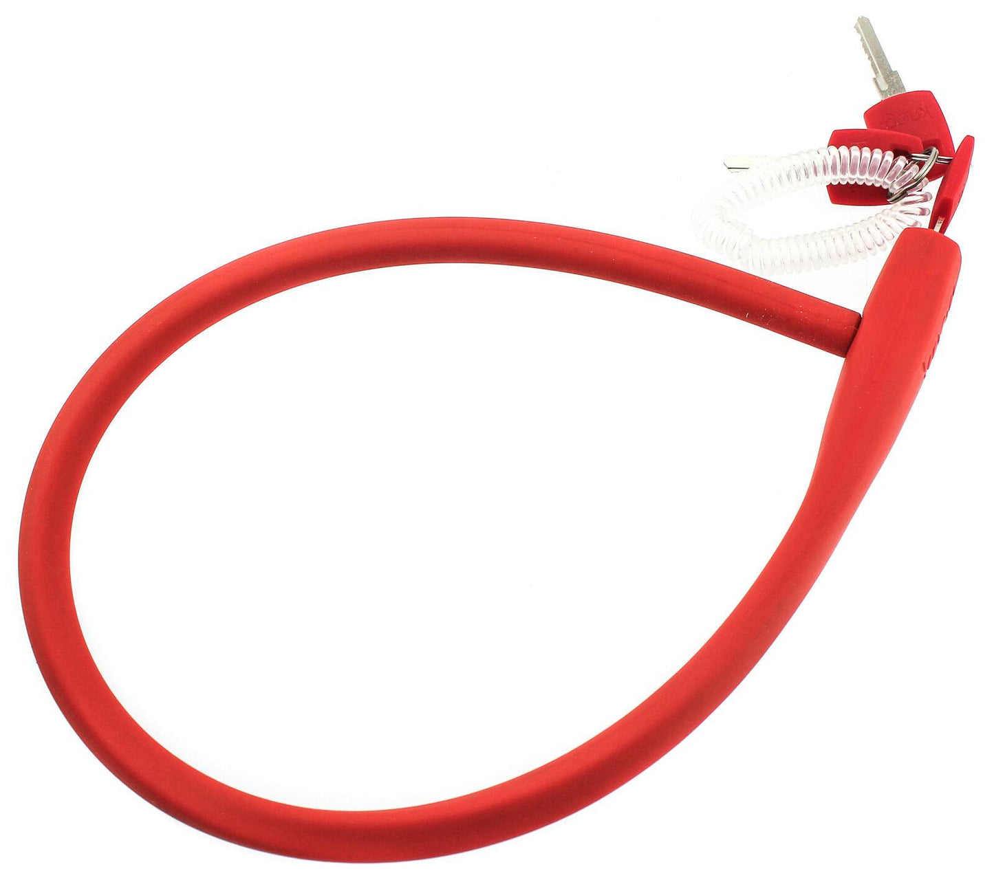 KNOG PARTY FRANK 620mm Cable Bike Lock With Bracket Red Keyed Steel NEW - Random Bike Parts