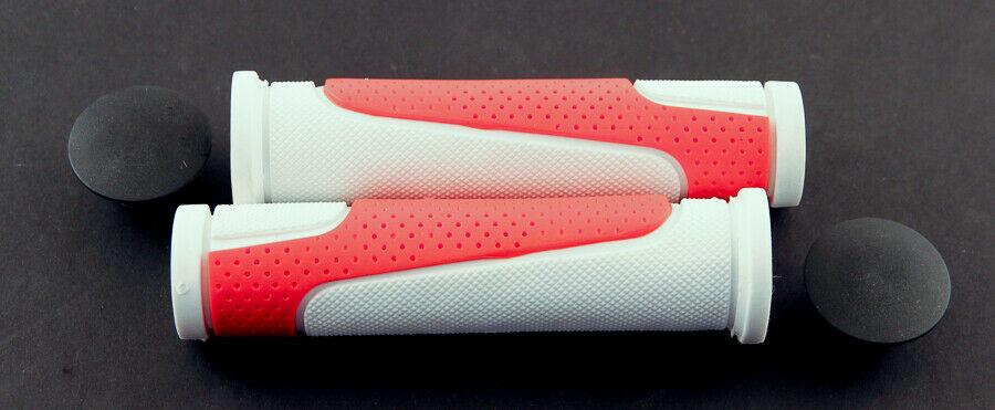 Lot of 5 VELO Red / White Handlebar Kraton Rubber Grips MTB BMX Hybrid Bike NEW