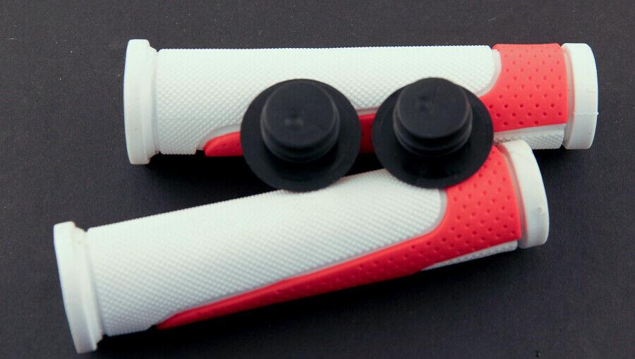 Lot of 5 VELO Red / White Handlebar Kraton Rubber Grips MTB BMX Hybrid Bike NEW