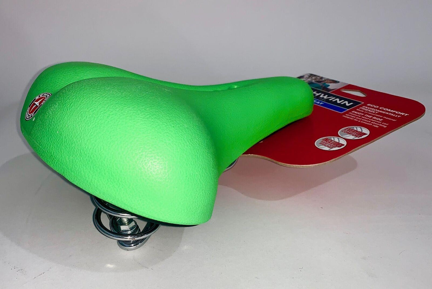Schwinn Eco Comfort Spring Suspension Bike Seat Lime Green Bike Saddle Seat NEW