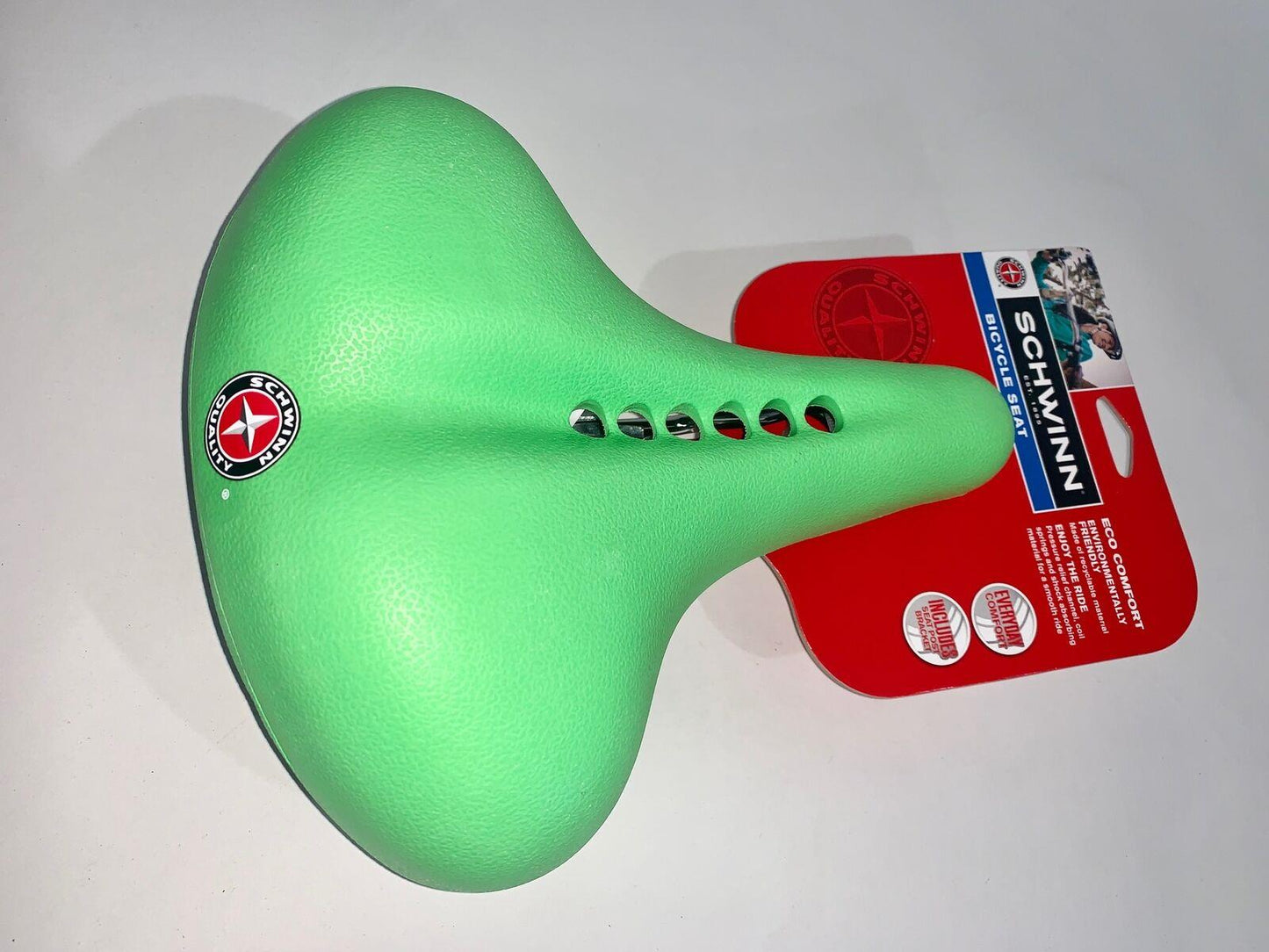 Schwinn Eco Comfort Spring Suspension Bike Seat Lime Green Bike Saddle Seat NEW