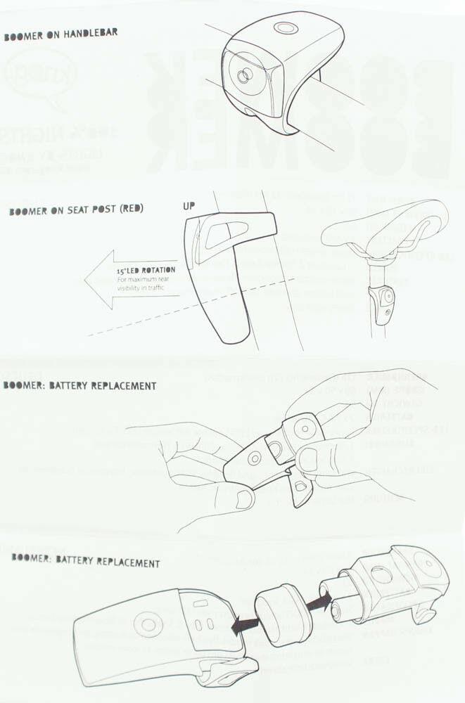 KNOG BOOMER '12 Light Blue 1 RED LED Bike Rear Light 7 Lumen 4 Mode 600m NEW - Random Bike Parts