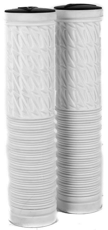 Avenir Half-n-Half MTB Bike Handlebar Grips 135mm 22.2mm White NEW - Random Bike Parts