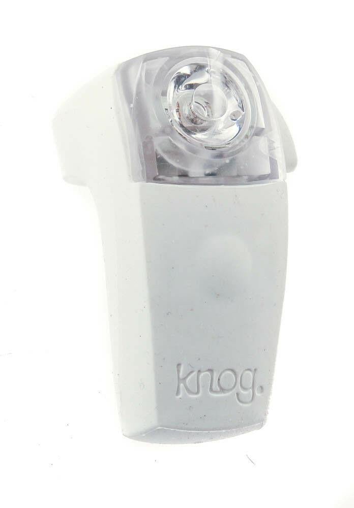 KNOG BOOMER White Bike Rear 1 RED LED Light 7 Lumens 3 Mode 600m Visibility NEW - Random Bike Parts