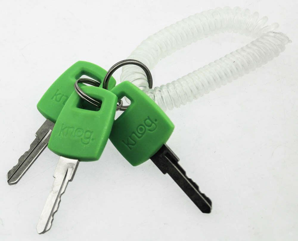 Knog Kabana Cable Bike Lock 740mm Lime Green Silicone Steel Cable Keyed New - Random Bike Parts