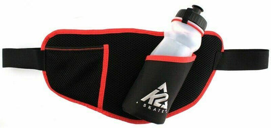 K2 FIT F.I.T. Skate Belt Nylon Inline Black Red With Water Bottle Key Clip NEW - Random Bike Parts