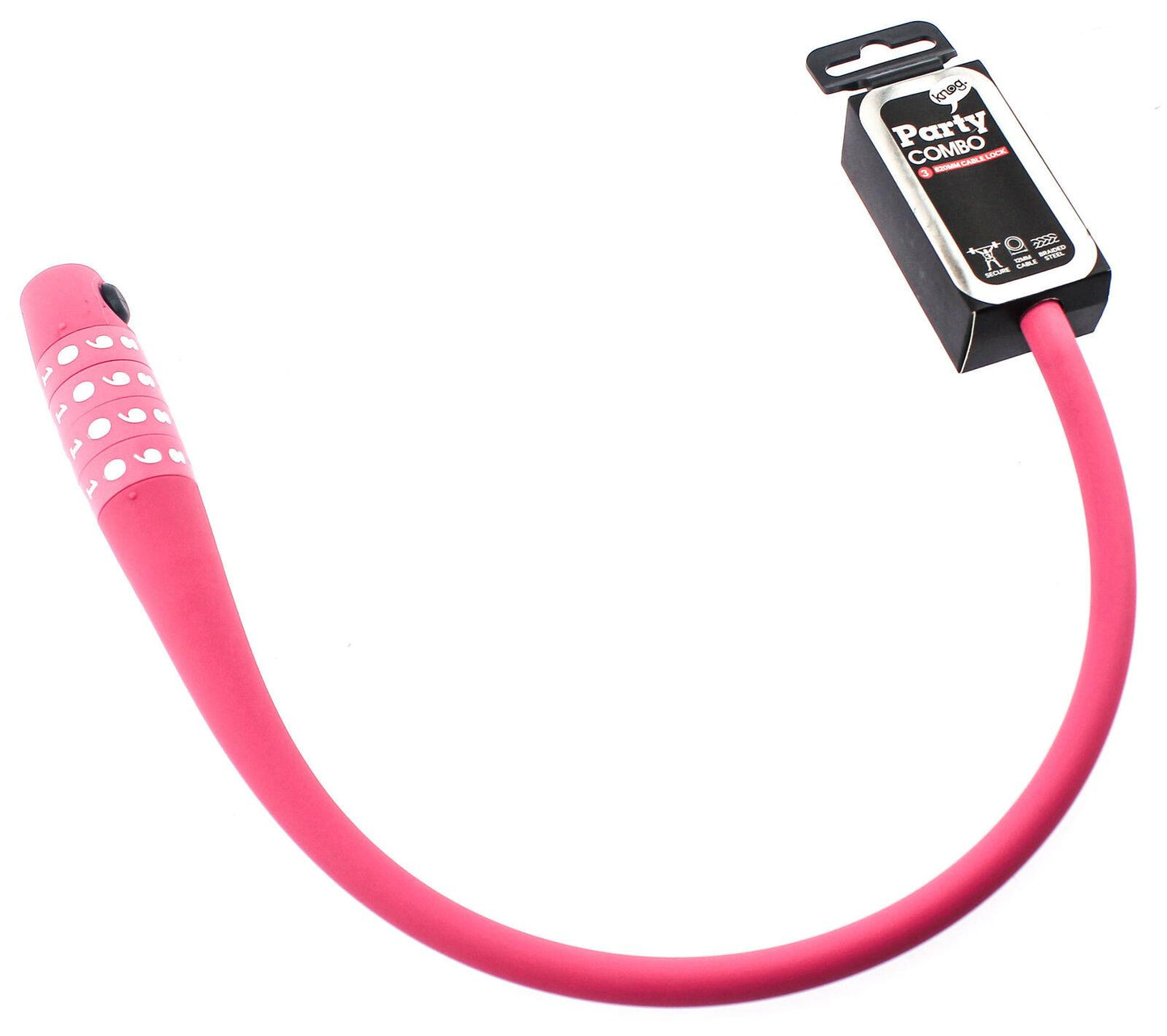 Lot of 3 Knog Party Combo 620mm Combination Bike Lock Braided Steel Pink New