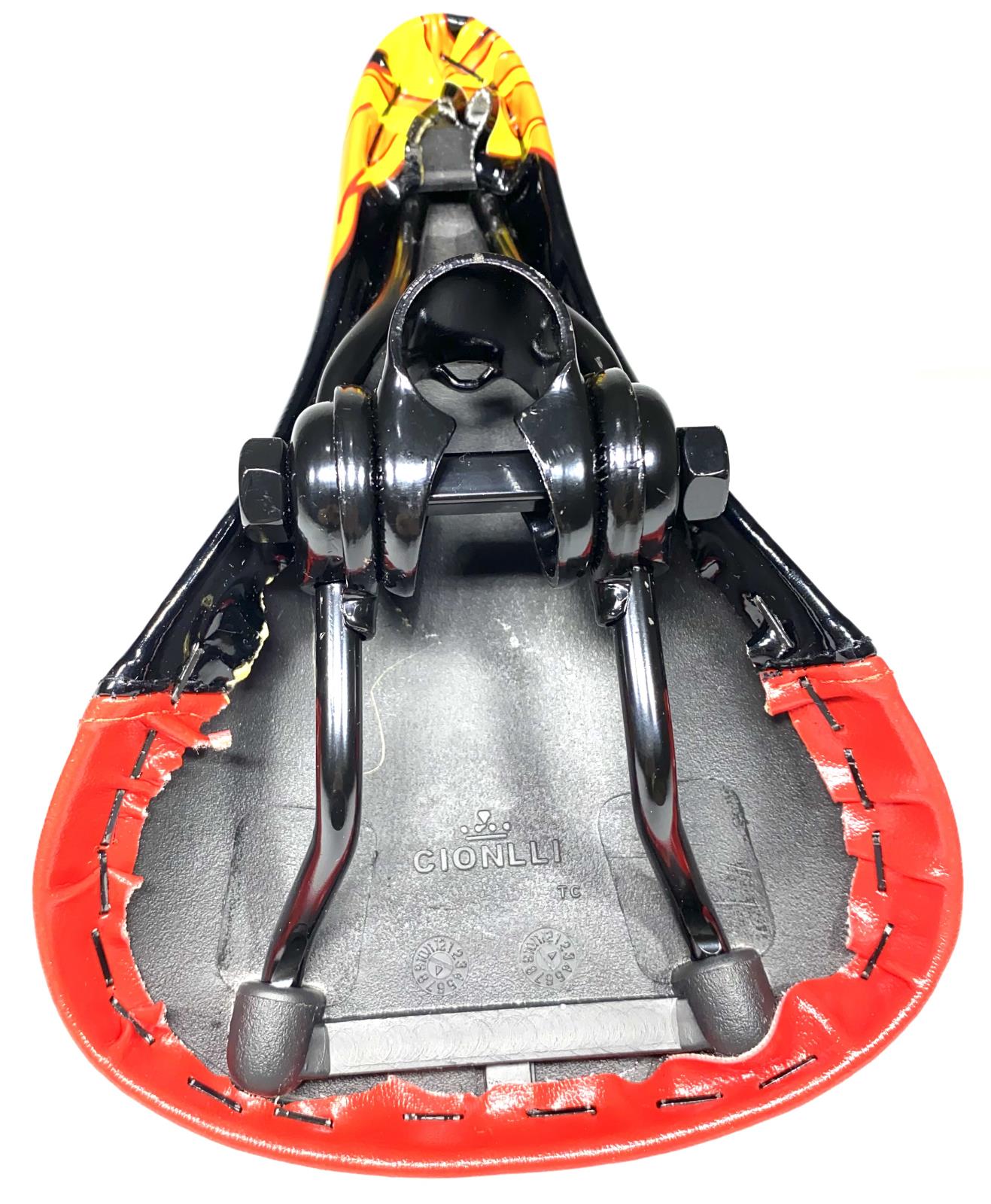 Harley-Davidson Cionlli Black/Red Flame Kids Bike Saddle Seat With Mount New - Random Bike Parts