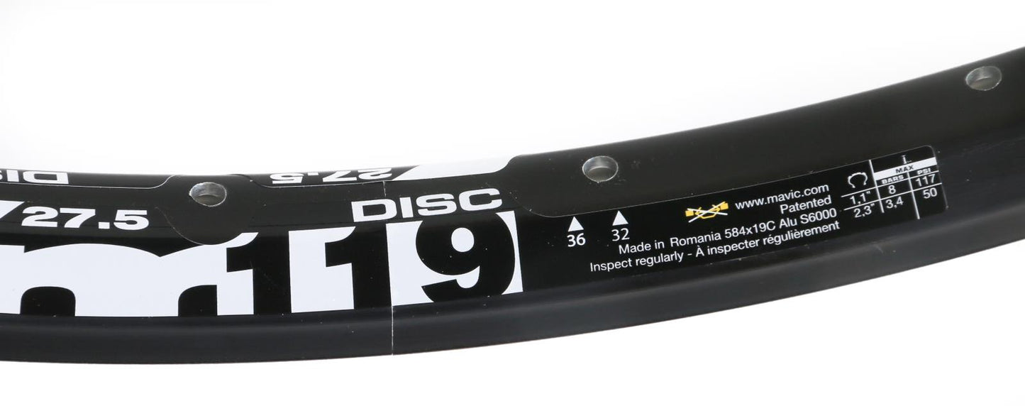 1 QTY Mavic 32 Hole 32H XM119 27.5" / 650b MTB Bike Aluminum Rim Black Disc NEW - Random Bike Parts