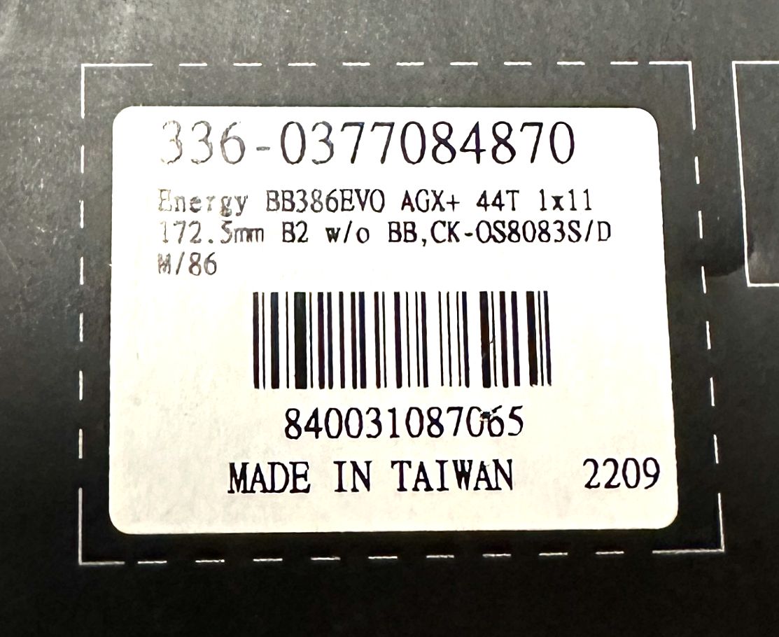 FSA Energy AGX+ 1X Modular 386EVO Gravel Crankset 172.5mm 11-Speed 44t New - Random Bike Parts