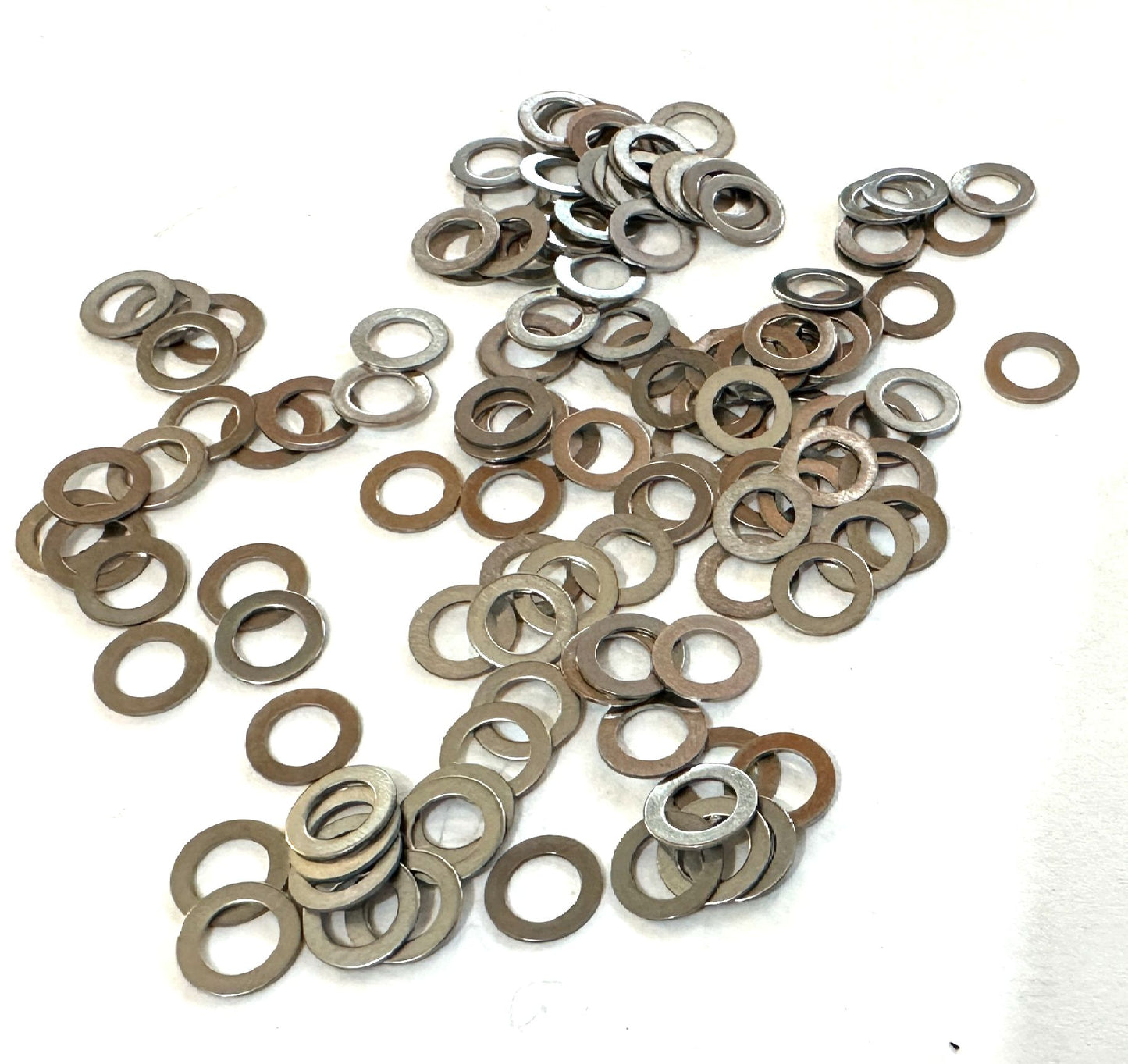 100 Count Spoke Nipple Rim Flat Washers Reinforcement Wheel Silver Washer New - Random Bike Parts