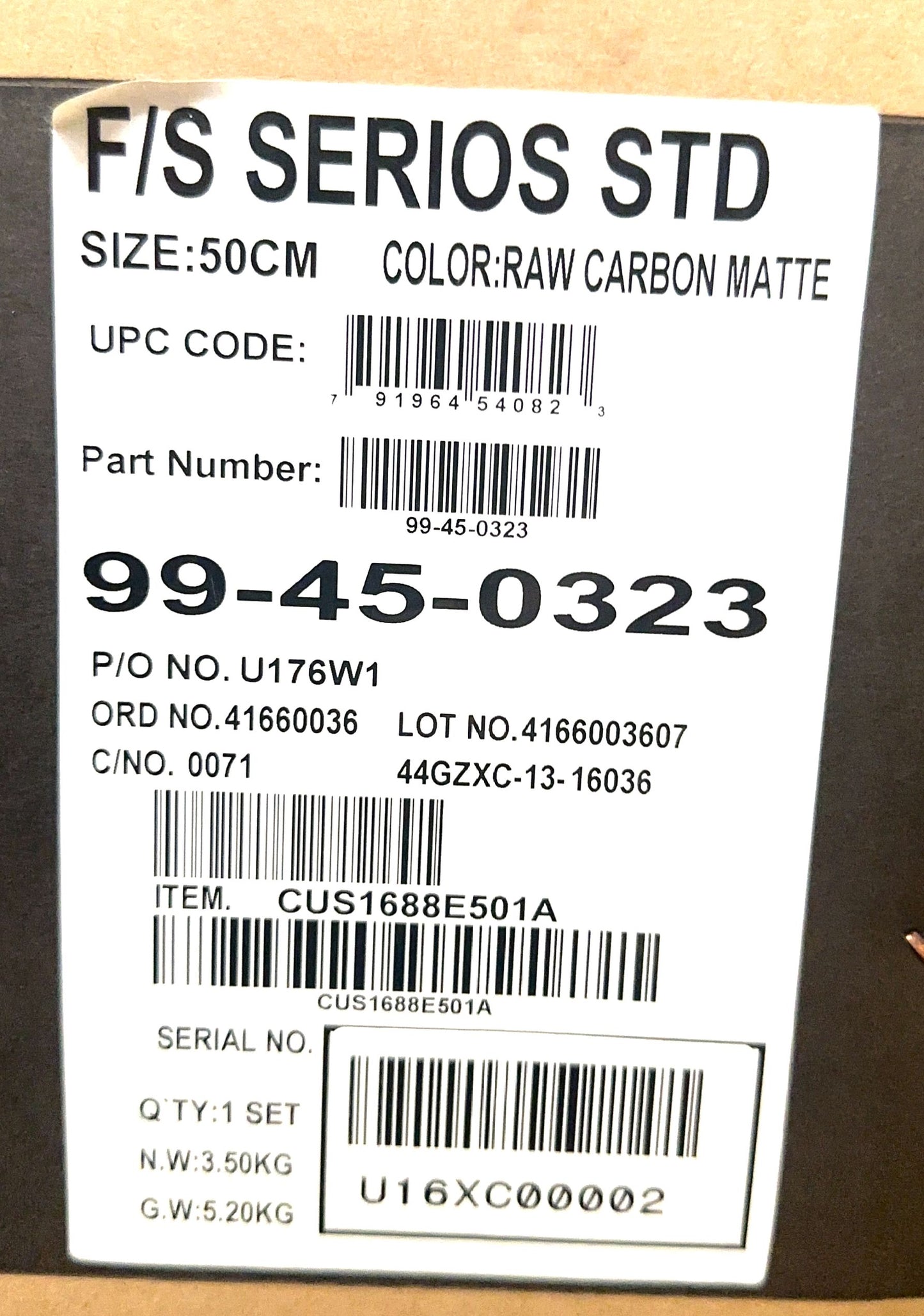 2018 Diamondback Serios Std 50cm Carbon 700c Tri TT Bike Frame Fork New NOS