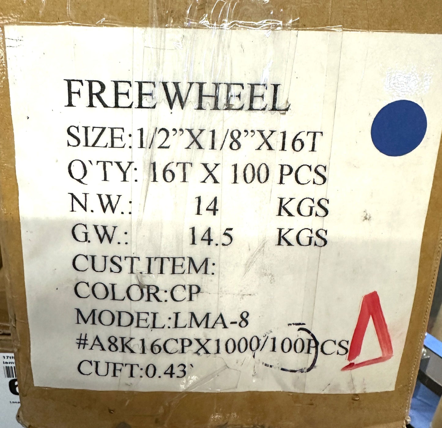 16 Tooth SINGLE SPEED FREEWHEEL DICTA Chrome Plated 1/2"-1/8" BMX COG, SPROCKET