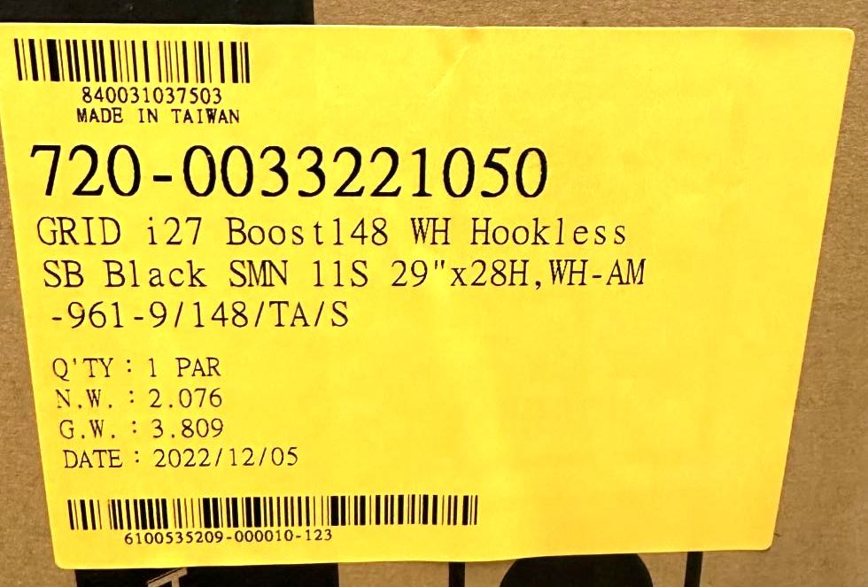 FSA Grid Boost 29" WideR Disc Off-Road Wheelset 15x110/12x148mm Shimano 9-11