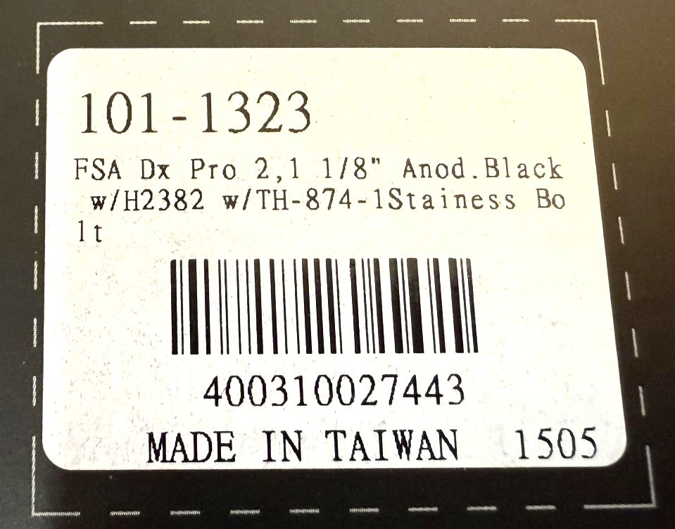 FSA Full Speed Ahead DX Pro 2 (I/E) Internal/External Bicycle Bike Headset New