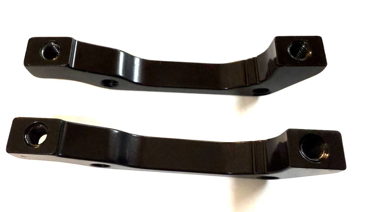 2 Tektro 180mm Front 160mm Rear I.S. to Post Mount Bike Disc Brake Adapters NEW