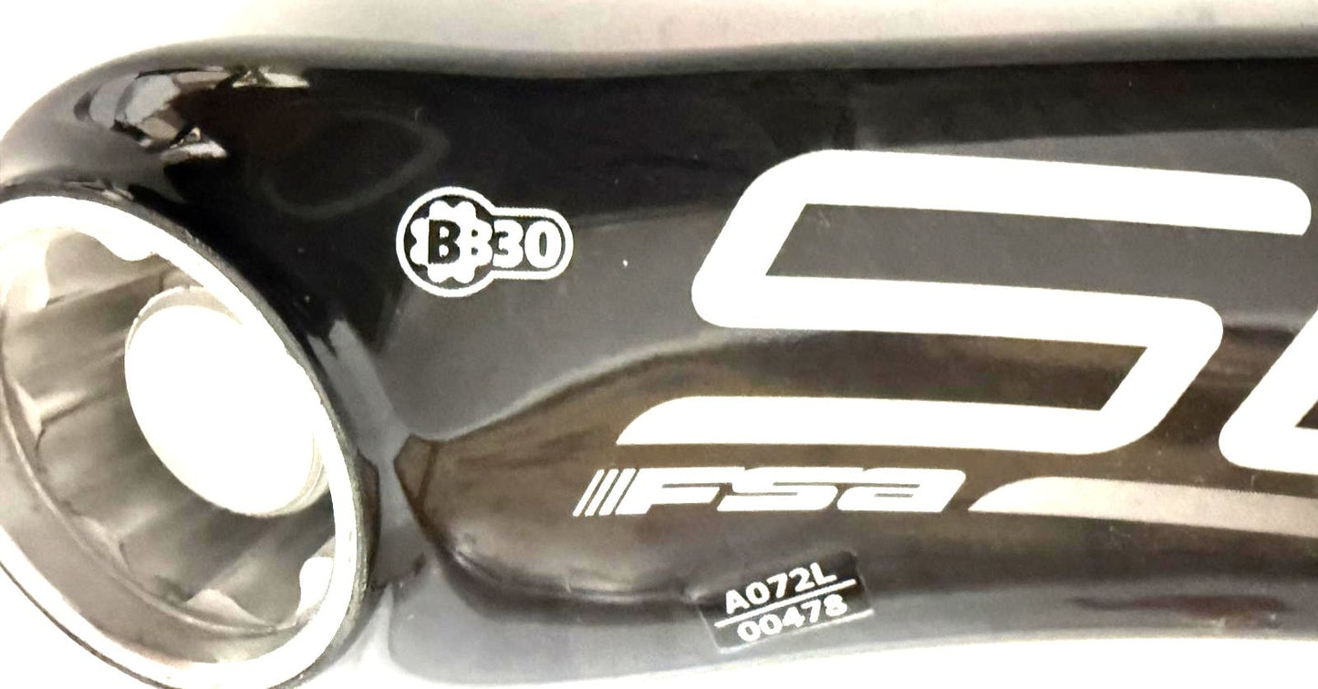 FSA SL-K Light BB30 Left 165mm Carbon Crankarm Crank Arm BB30 CK-0SC8681 Double