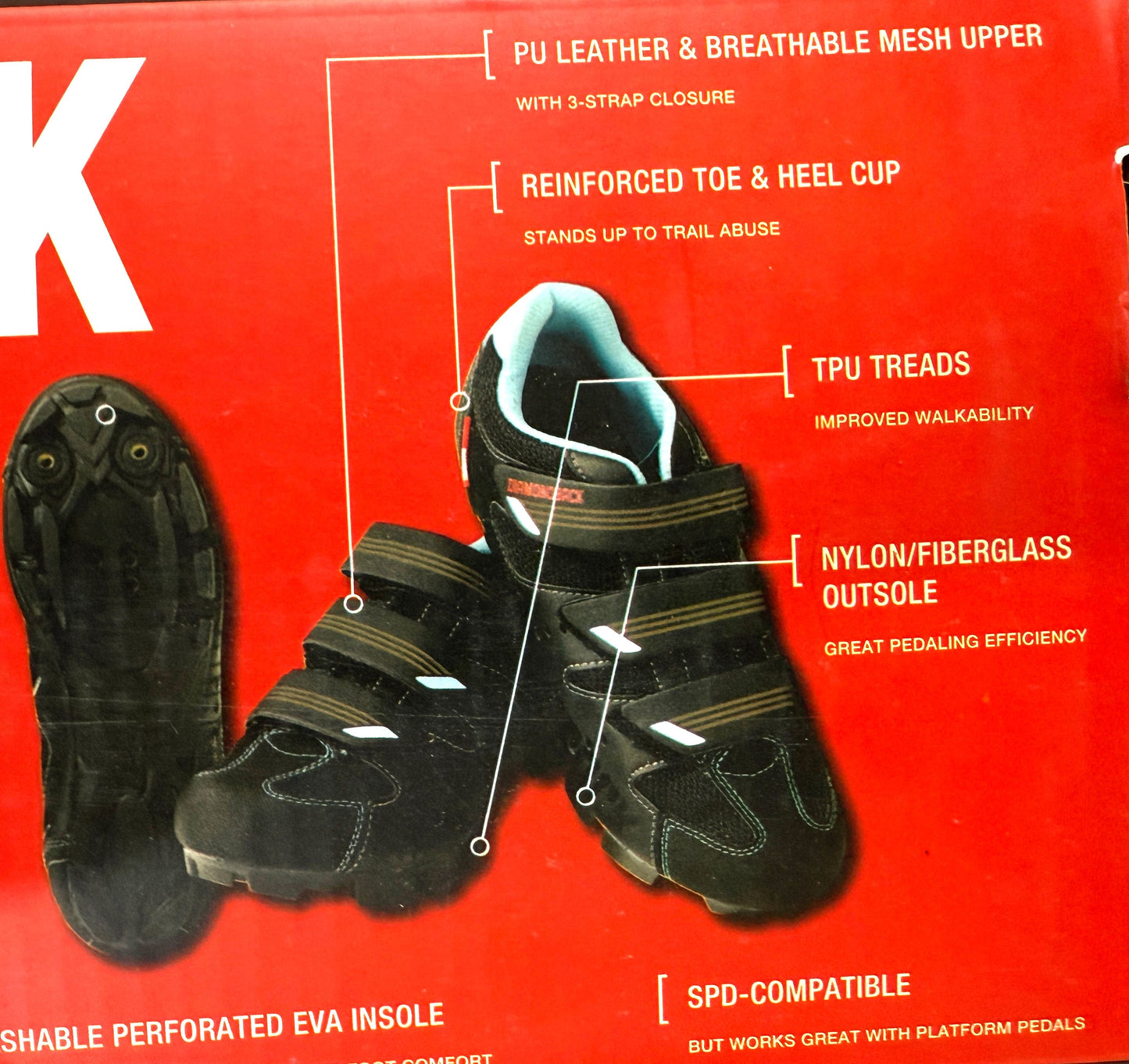 Diamondback Lux Mountain Bike Shoes Womens 9.5 US 43 Euro Clipless black