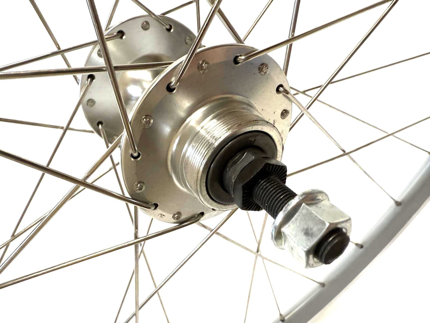 Single Speed Grey Front + Rear Wheelset 700c 32 Spoke + 16t Freewheel 120mm rear