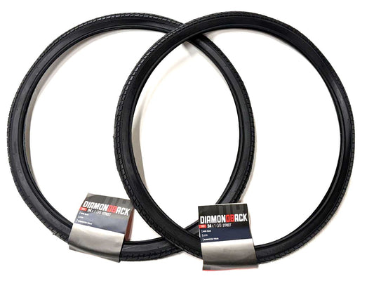 Pair (Lot of 2) Diamondback Bike Bicycle Wheelchair Wire Bead 24 x 1 3/8"  Tires