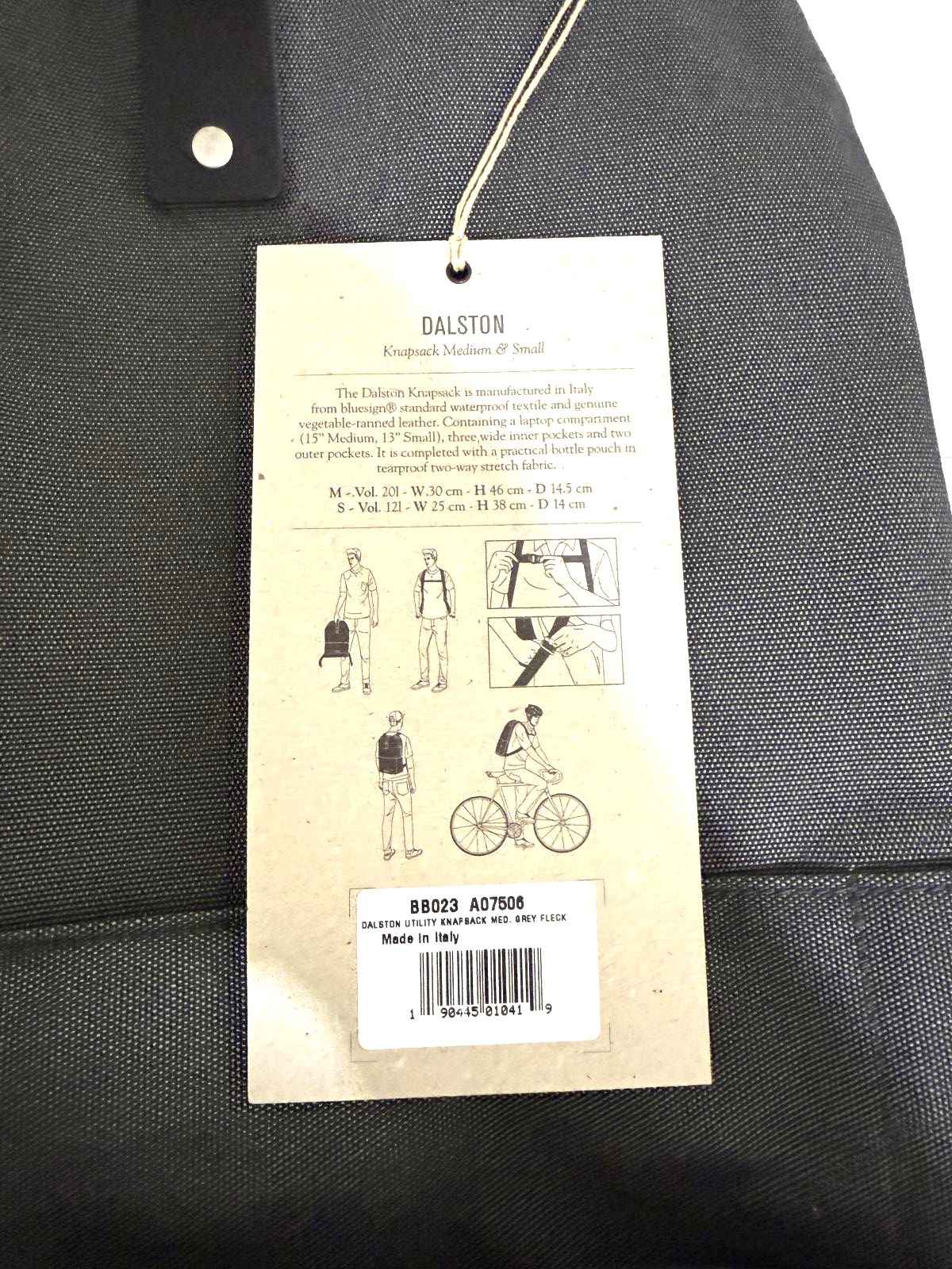 Brooks Dalston Utility Knapsack Backpack Medium Gray Fleck Bag New with Tags