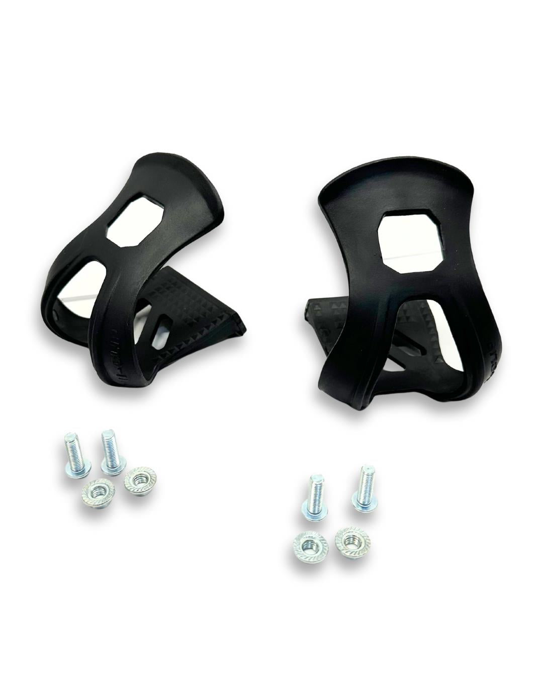 EVO Strapless Double Toe Clips – Black Resin Toe Clips (Pair)