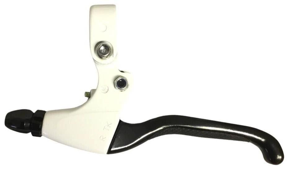 Tektro CL530 right 3-finger alloy brake lever in white and black for V-brakes on 22.2mm handlebars