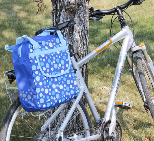 FASTRIDER SHOPPER DOT Bike Pannier/Bag Blue Polka 13L Water Resistant Single NEW - Random Bike Parts