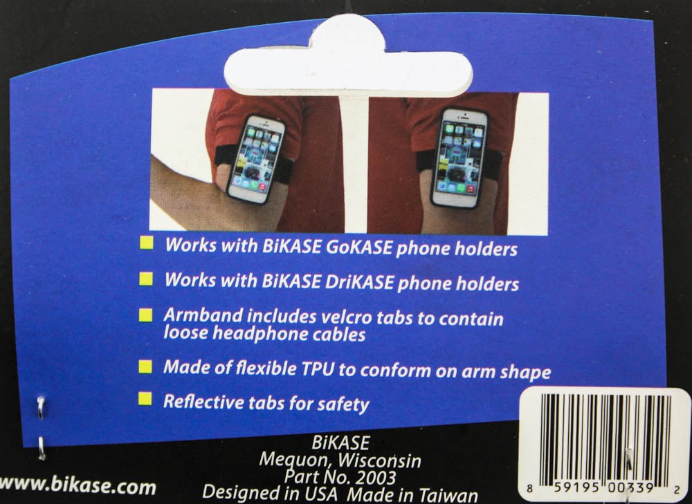 BIKEASE GoKase Armband With Bracket Phone Mount Reflective DriKase Black NEW - Random Bike Parts