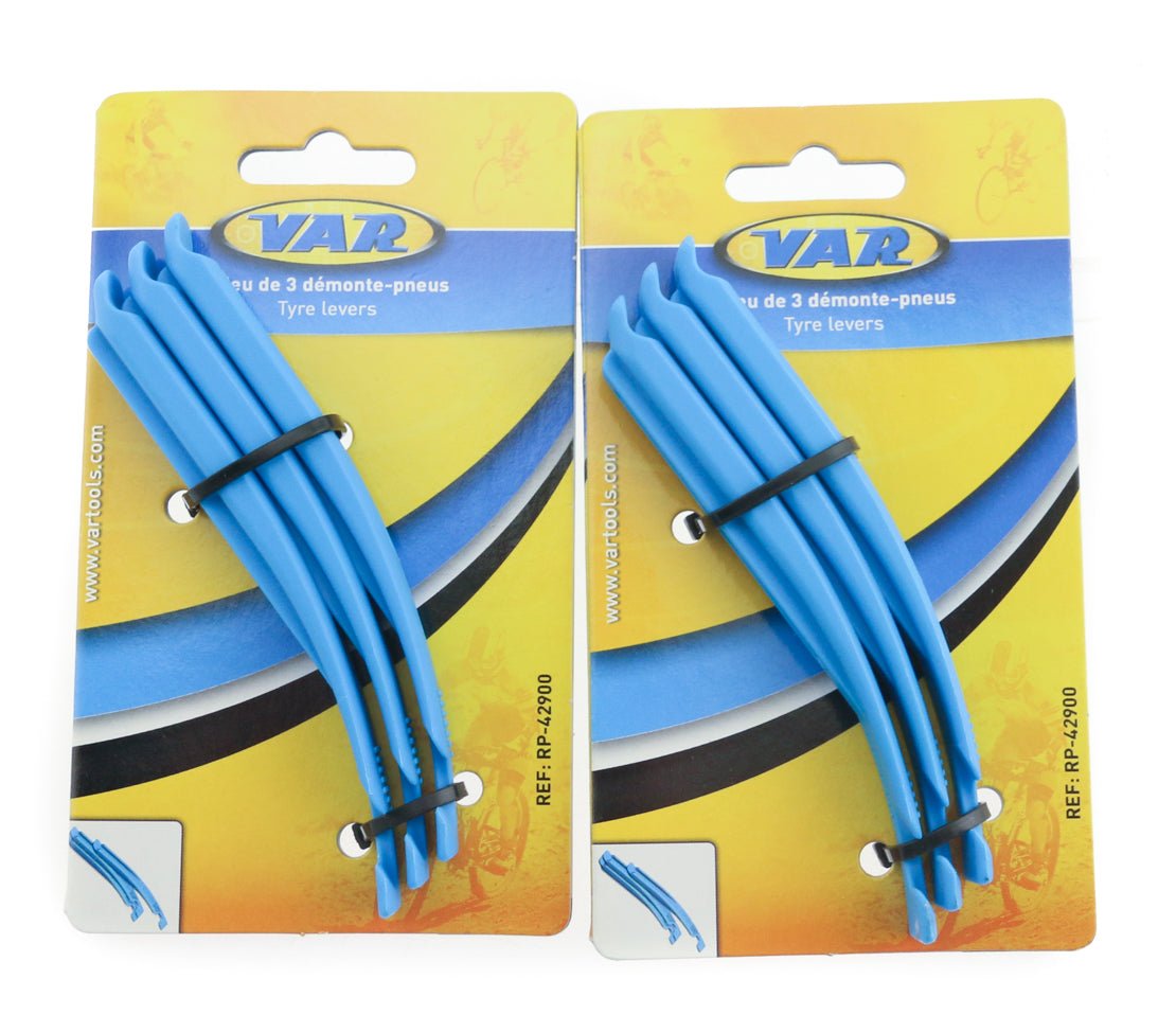 2 QTY of 3 VAR Road / Mountain Bike Tire Lever Sets Fiberglass / Nylon NEW - Random Bike Parts