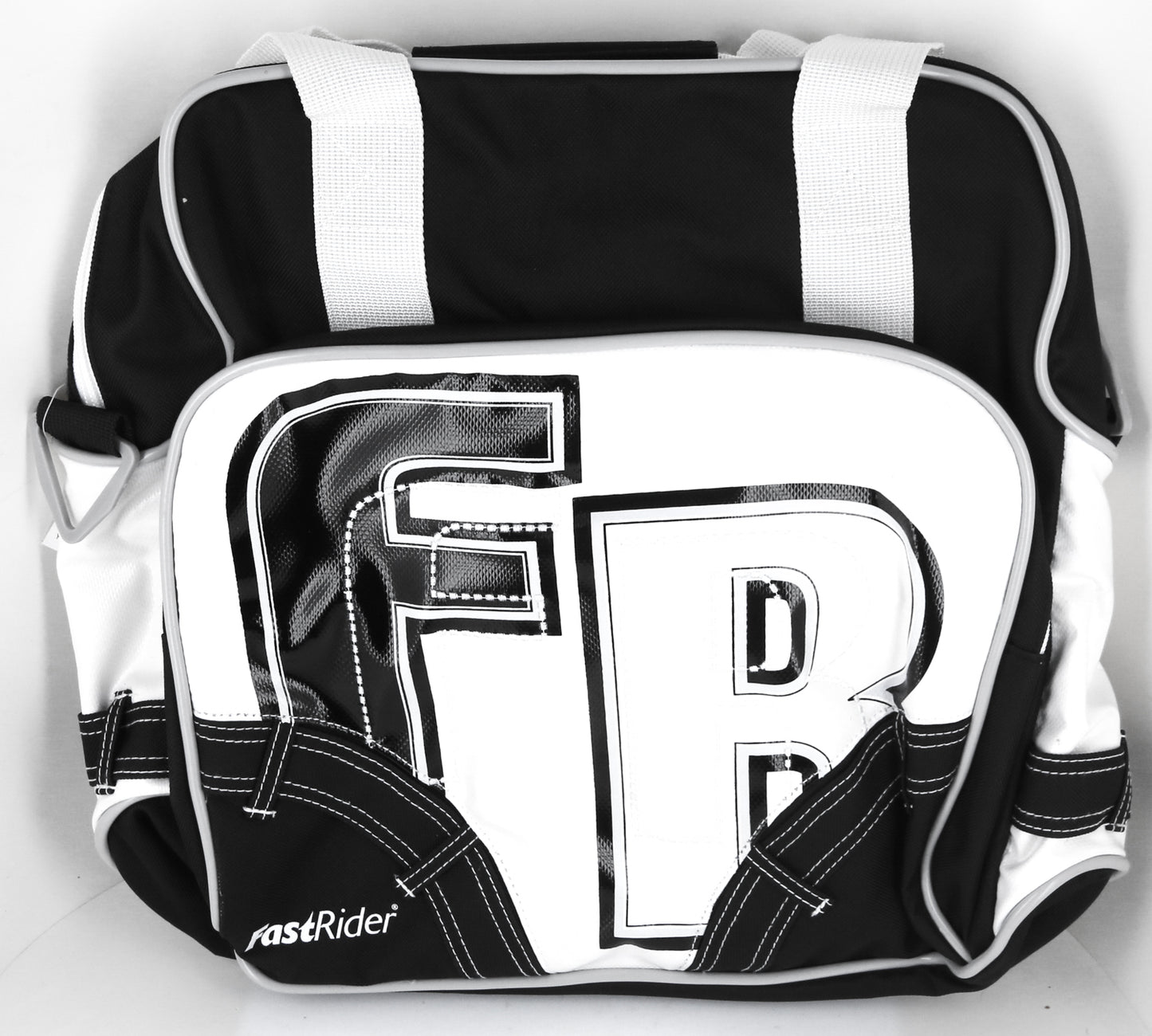 FastRider Young City Pannier Bike Bag 12.5L Water Resistant White / Black NEW