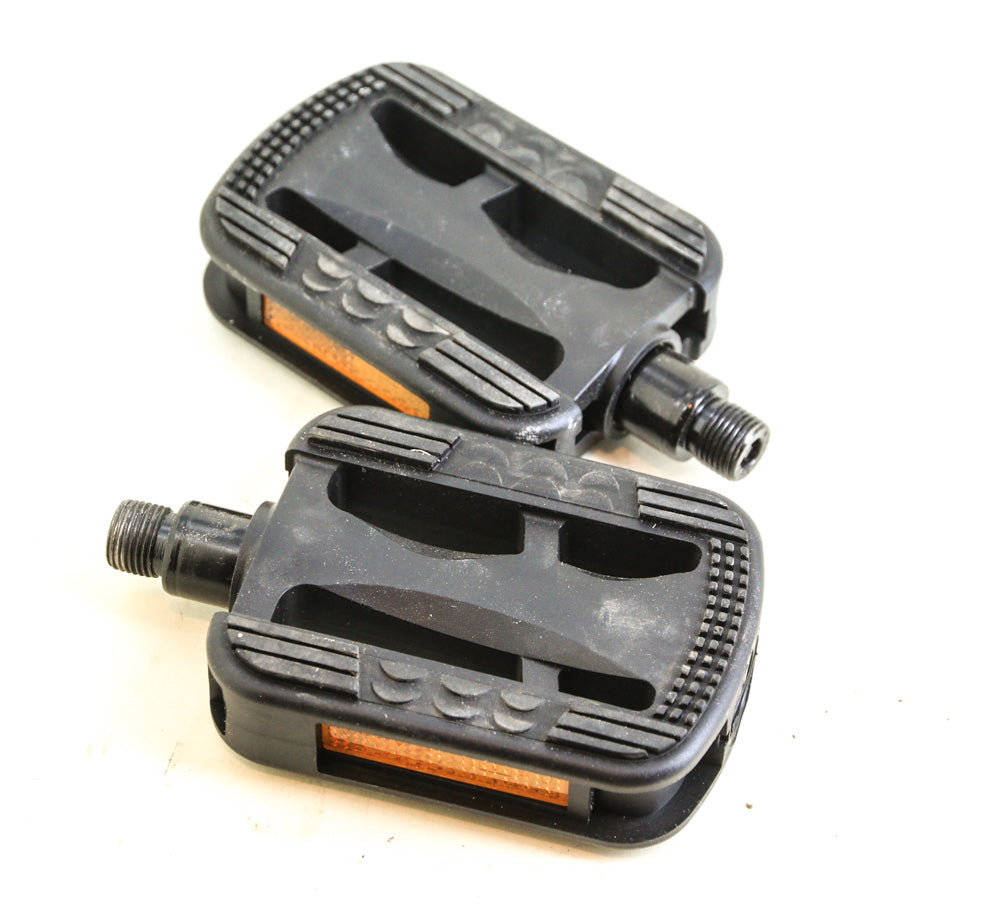 VP Security Pedals Resin 9/16" Spindle Black Hybrid / Commuter Bike NEW