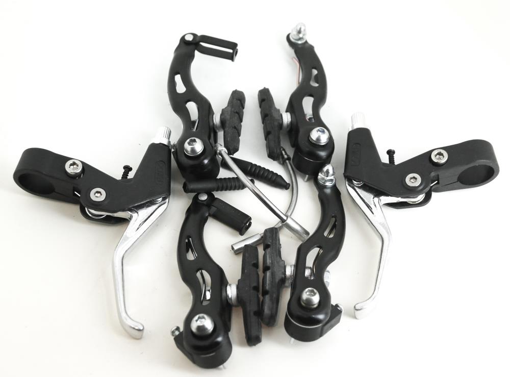 Power V Brake Linear Pull Brakeset + Levers Black MTB Hybrid Bike F + R NEW