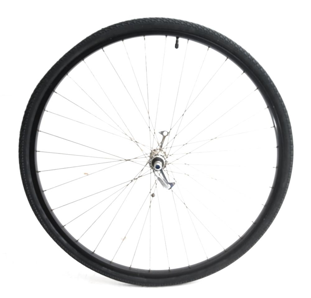 700c Front Hybrid Bike Wheel Rim Brake QR Black + Tire Used