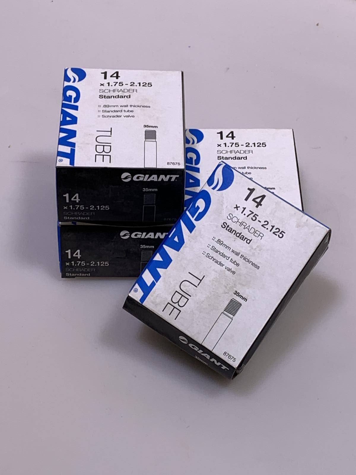Lot of 4 Giant/Kenda 14" x 1.75-2.125" Bike Cycle Tubes Schrader New