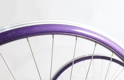 700C Formula Road / Hybrid Bike Wheelset Purple 30mm Rims 8-10s QR New Blemished - Random Bike Parts