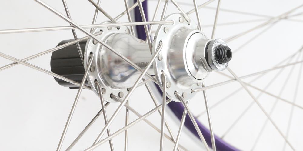 700C Formula Road / Hybrid Bike Wheelset Purple 30mm Rims 8-10s QR New Blemished - Random Bike Parts