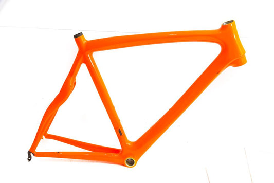 57.5cm Fluorescent Orange Carbon Road Bike Frame Italian BB Tapered New