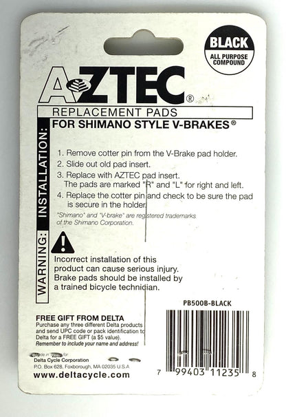 Aztec All Purpose 70mm Shimano V-Brake Road Caliper Replacement Brake Pads New - Random Bike Parts