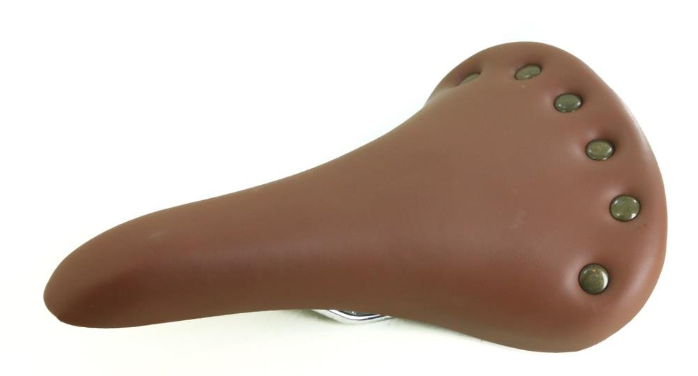 Brown Hybrid Urban Commuter Hybrid Bike Saddle Seat Brown Riveted NEW - Random Bike Parts