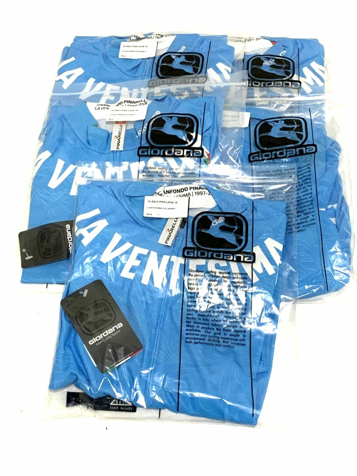 Lot of 5 Pinarello Giordana LaVentesima Large Cycling Bike Jersey New
